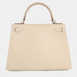 مملوكة مسبقًا حقيبة هيرمس كيلي سيلير إبسوم جلد أبيض الطباشير 2021 28