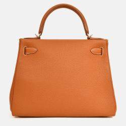 مملوكة مسبقًا Hermes 2021 Gold Togo Leather Retourne Kelly 28 with Strap