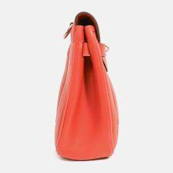 Pre Owned حقيبة هيرمس 'بيرلين' 28 كروس بودي جلد سويفت مثقوب أحمر 2014