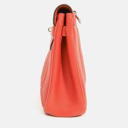 Pre Owned حقيبة هيرمس 'بيرلين' 28 كروس بودي جلد سويفت مثقوب أحمر 2014