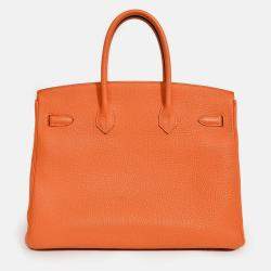 مملوكة مسبقًا حقيبة هيرمس بيركين جلد توغو برتقالي 2013 35
