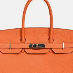 مملوكة مسبقًا حقيبة هيرمس بيركين جلد توغو برتقالي 2013 35