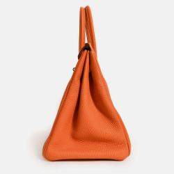 مملوكة مسبقًا حقيبة هيرمس بيركين جلد توغو برتقالي 2013 35