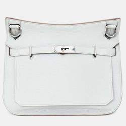Pre Owned Hermes Light Grey Clemence Leather Jypsiere 28