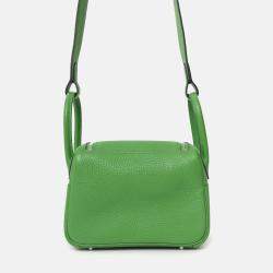 مملوكة مسبقًا Hermes 2024 A9 Vert Yucca Clemence Mini Lindy 20