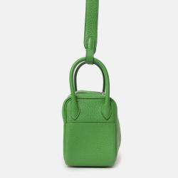 مملوكة مسبقًا Hermes 2024 A9 Vert Yucca Clemence Mini Lindy 20