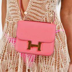 Pre Owned حقيبة هيرمس كونستانس 18 جلد إيبسوم وردي