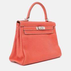 Pre Owned حقيبة هيرمس كيلي 28 جلد توغو سلمون مع حزام 9 متوسطة 2011