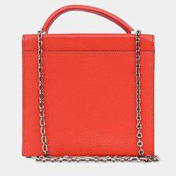 Pre Owned حقيبة هيرمس 2018 أحمر جلدي ميسور سينيتك صندوق بمقبض علوي