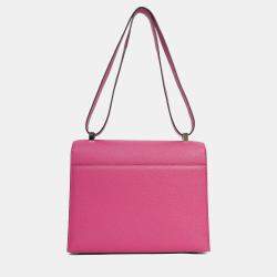 Pre Owned Hermes 2017 Rose Pourpre Epsom Leather Verrou 23 Crossbody Bag