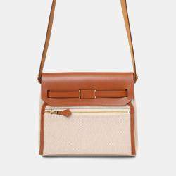 مملوكة مسبقًا حقيبة مينى هيرمس ٢٠٢٥ إيكرو/بيج تويلي H كانفاس/فاو فاش هنتر ٢٠