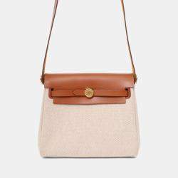 مملوكة مسبقًا حقيبة مينى هيرمس ٢٠٢٥ إيكرو/بيج تويلي H كانفاس/فاو فاش هنتر ٢٠