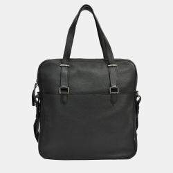 مملوكة مسبقًا Hermes 2014 Black Evergrain Leather 'Hebdo' Messenger Bag