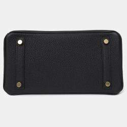 Pre Owned حقيبة هيرمس بيركين 25 جلد أسود 2024 تشطيب ذهبي