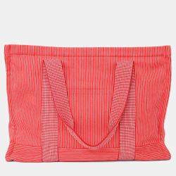 Pre Owned Hermes Red/White Striped Vavalcolor Nappy Bag