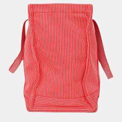 Pre Owned Hermes Red/White Striped Vavalcolor Nappy Bag