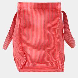 Pre Owned Hermes Red/White Striped Vavalcolor Nappy Bag