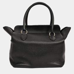 Pre Owned حقيبة هيرمس تول بوكس 26 يد علوية حزام جلد أسود