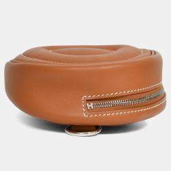 مملوكة مسبقًا حقيبة هيرمس إن لوب حزام جلد سوفت بني 2020