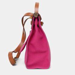 Pre Owned حقيبة هيرميس هيرباج 31 قماش/جلد فيروز 2018 وردي بوردو