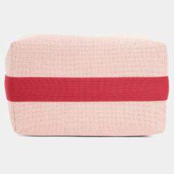 Pre Owned حقيبة كانفاس هيرمس برايد أ براك أحمر/بيج كبيرة