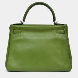 مملوكة مسبقًا حقيبة هيرمس كيلي ريتورن 28 جلد سويفت بيلاوسي أخضر 2009