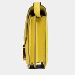 مملوكة مسبقًا حقيبة هيرمس كونستانس ميني جلد سوفت لايم 2019 18 بحلية ذهبية