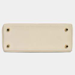 مملوكة مسبقًا Hermes 2009 Cream Swift Leather Kelly Retourne 25 Top Handle GHW