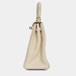 مملوكة مسبقًا Hermes 2009 Cream Swift Leather Kelly Retourne 25 Top Handle GHW