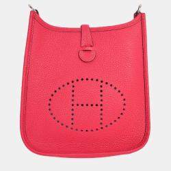 Pre Owned Hermes 2021 Pink Leather Evelyn TPM Crossbody PHW