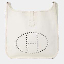 Pre Owned Hermes 2006 White Epsom Evelyn 33