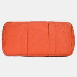 مملوكة مسبقًا حقيبة هيرمس غاردن بارتي بوكيت 36 قماش/جلد أحمر 2016 مع حزام