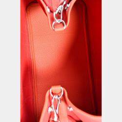 مملوكة مسبقًا حقيبة هيرمس غاردن بارتي بوكيت 36 قماش/جلد أحمر 2016 مع حزام