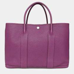 مملوكة مسبقًا Hermes 2014 Purple Clemence Leather Garden Party 36