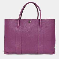 مملوكة مسبقًا Hermes 2014 Purple Clemence Leather Garden Party 36