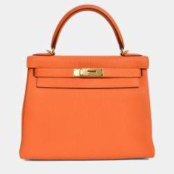 مملوكة مسبقًا Hermes 2015 Orange Togo Leather Kelly 28 with Strap