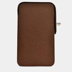 Pre Owned Hermes Brown Epsom 'Hac a Box Phone Case' with Strap
