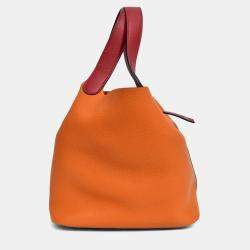 Pre Owned حقيبة هيرمس بيكوتين 22 جلد سويفت روج كليمونس برتقالي بيلوكولور 2016