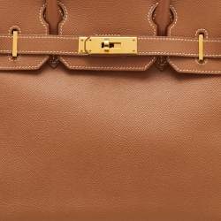 مملوكة مسبقًا حقيبة هيرميس بيركين 30 جلد إبسم ذهبي إكسسوار مطلي ذهبي