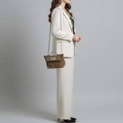 مملوكة مسبقًا Hermes 24/24 21 Palladium Finish Beige de Weimar Evercolor and Swift Leather Top Handle Bag