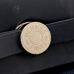 مملوكة مسبقًا حقيبة هيرمس هيرباغ جديدة سحاب قماش أسود وجلد حجم صغير