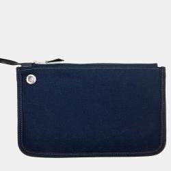 مملوكة مسبقًا حقيبة هيرمس هيرباغ جديدة سحاب قماش أسود وجلد حجم صغير