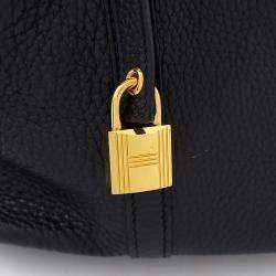 Pre Owned Hermes Black Leather Rock Picotan 22