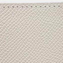 Pre Owned Hermes White Leather Silky Half Wallet K