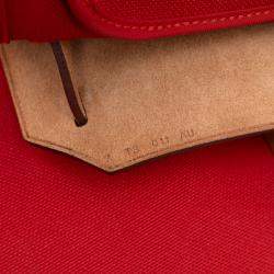 Pre Owned حقيبة هيرمس هيرباج بنية برتقالية 31 مع سحاب