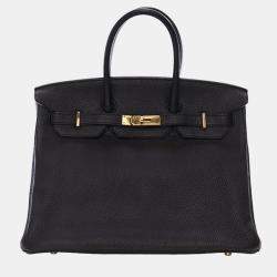 Pre Owned Hermes Black Togo Birkin Retourne 35