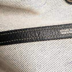 مملوكة مسبقًا Hermes Black Brown Toile and Buffalo Leather Garden File 37