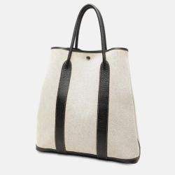 مملوكة مسبقًا Hermes Black Brown Toile and Buffalo Leather Garden File 37