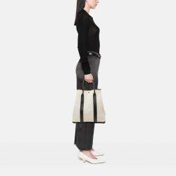 مملوكة مسبقًا Hermes Black Brown Toile and Buffalo Leather Garden File 37