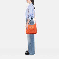 مملوكة مسبقًا Hermes Orange Clemence Evelyne III GM